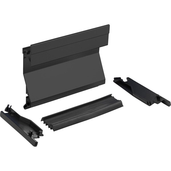 Recessed Handle, L=100, H=90, Form:A, Plug-In Aluminum, Black Anodized, Comp:Polyamide